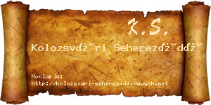 Kolozsvári Seherezádé névjegykártya